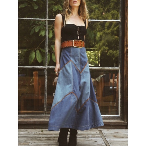 Free People Dresses & Skirts - ⚡️SOLD⚡️ Free People Bliss Made Denim Skirt
